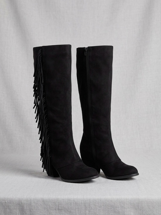 Fergalicious By Fergie Shoes - Fergalicious By Fergie “Lucy” Suede Over-the-Knee Boots with Fringe Detail